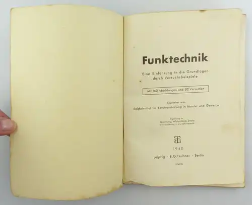 #e8799 Altes Buch: Funk-Technik mit 160 Abbildungen und 82 Versuchen