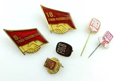 6 verschiedene Abzeichen FDGB Kongresss DDR Gewerkschaft e11395