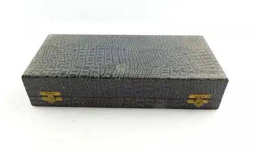 #e8499 6 alte versilberte Esslöffel im Etui / SAM 90er Silberauflage