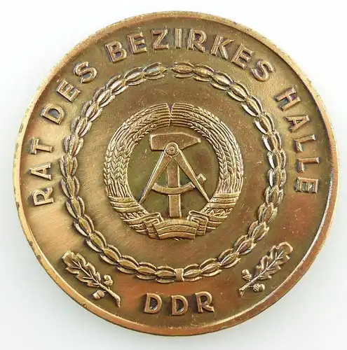 #e5939 DDR Medaille Rat des Bezirkes Halle Nachwuchsleistungssport
