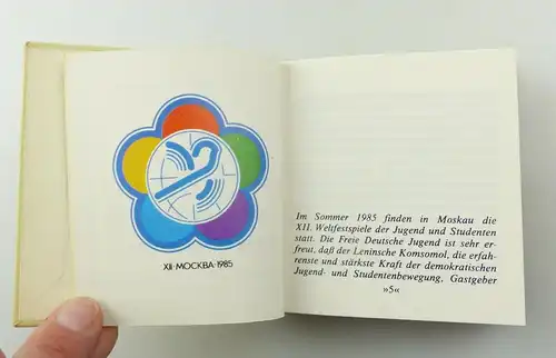e10681 FDJ Minibuch Auflage 1 Weltfestspiele der Jugend und Studenten 1985 DDR