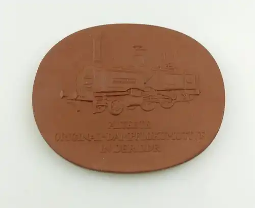 e12006 DDR Medaille Meissen Atteste Dampflokomotive DDR Böttger Steinzeug