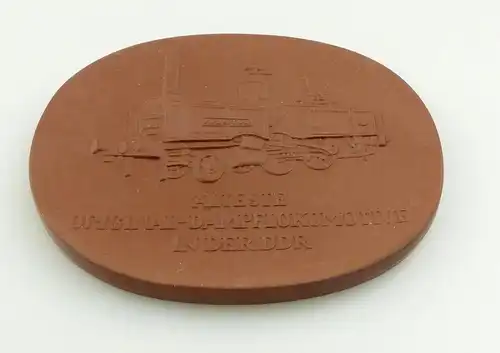 e12006 DDR Medaille Meissen Atteste Dampflokomotive DDR Böttger Steinzeug