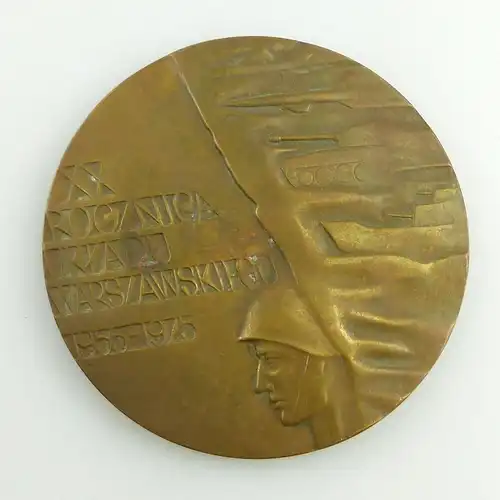 e11856 Original alte Medaille aus Bronze Waffenbrüderschaft in OVP Warschau