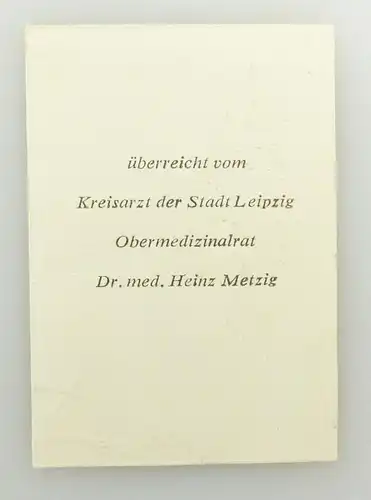 e9776 Minibuch Leipzig überreicht vom Kreisarzt Obermedizinalrat Dr. med. Metzig