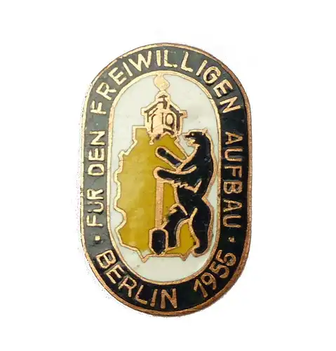 #e7424 Abzeichen für den freiwilligen Aufbau Berlin 1955 bronzefarben Nr. 1128