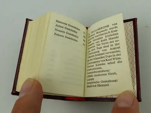 Minibuch: Das Dekameron des Giovanni Boccaccio erster bis fünfter Tag bu0418