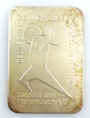 #e5675 Plakette Deutscher Gewichteheber Verband der DDR Turnier der Freundschaft
