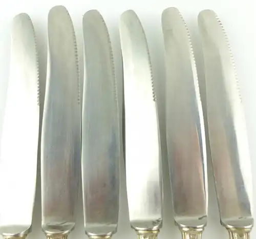 e10967 6 Messer mit Griffen aus 800er Silber