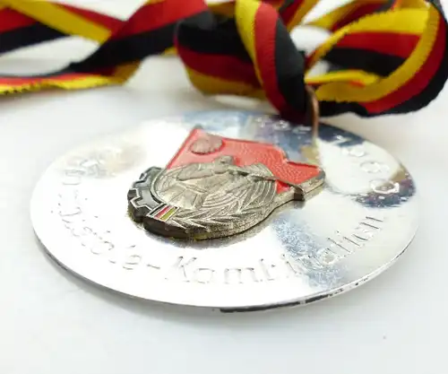 e9574 Alte DDR Medaille Zweiter KK Sportpistole Kombination GST sehr selten 1960