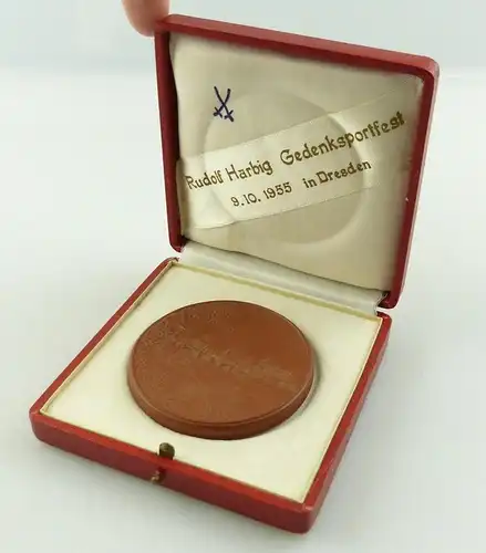 e12134 Meissen Medaille Ehrenpreis Rat der Stadt Dresden Gedenksportfest 1955