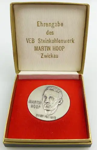 e12059 Ehrengabe Medaille des VEB Steinkohlenwerk Martin Hoop Zwickau in OVP