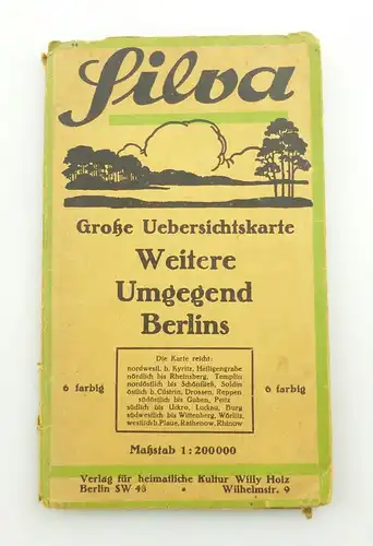 e11891 Silva große Übersichtskarte weitere Umgegend Berlins 6 farbig 1:200000