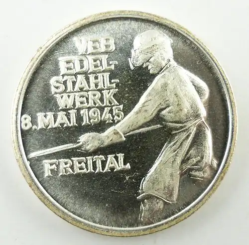 e11654 Medaille VEB Edelstahlwerk 8 Mai 1945 Freital in OVP selten 40 Jahre ESW