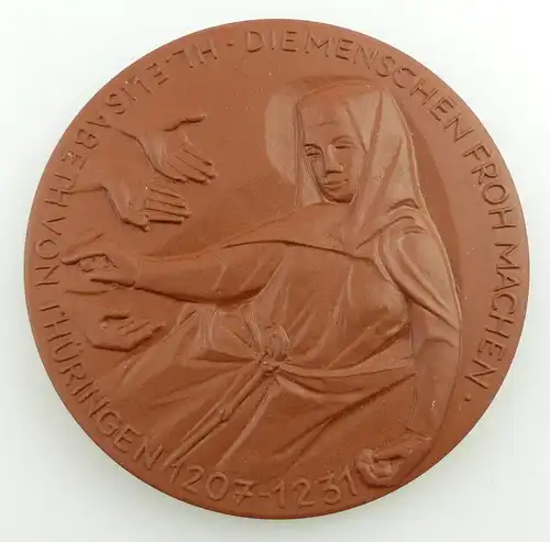 e11598 Meissen Medaille Böttger Steinzeug Elisabeth von Thüringen Gedenken 1981