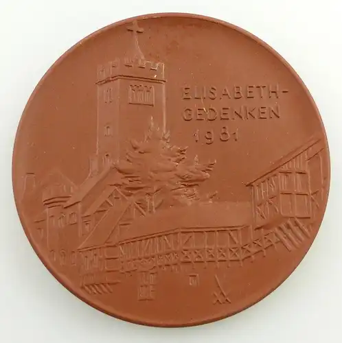 e11598 Meissen Medaille Böttger Steinzeug Elisabeth von Thüringen Gedenken 1981