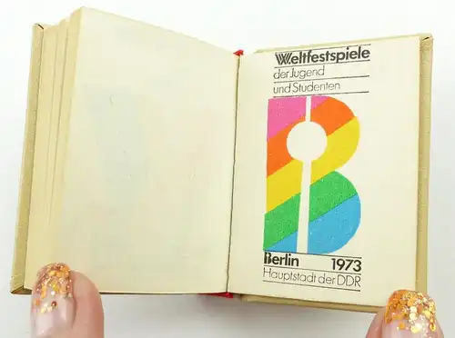 e11289 Minibuch X Weltfestspiele Berlin 1973 überreicht von Günther Jahn