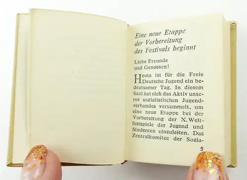 e11289 Minibuch X Weltfestspiele Berlin 1973 überreicht von Günther Jahn