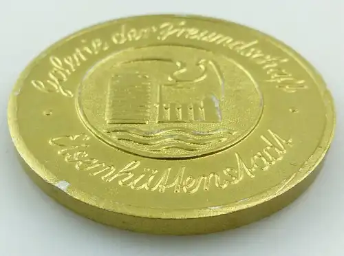 e10405 Alte Medaille Galerie der Freundschaft Eisenhüttenstadt goldfarben