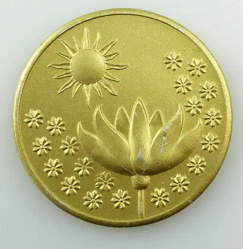 e10405 Alte Medaille Galerie der Freundschaft Eisenhüttenstadt goldfarben