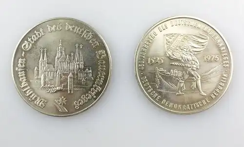 e10340 2 Medaillen Mühlhausen 450 Jahrestag des Deutschen Bauernkrieges DDR