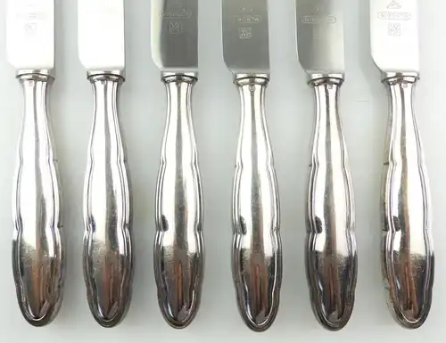 e9743 6 WMF Messer mit versilberten Griffen 90 Silberauflage