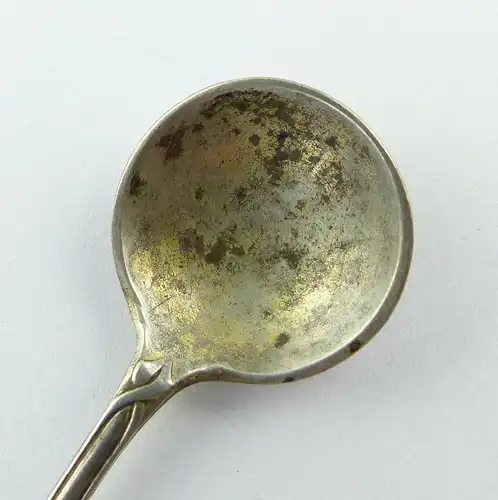 e9701 Zierlicher Salzlöffel aus 800 Silber von Wilkens Halbmond und Krone