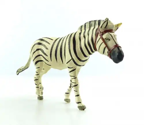 e9402 Altes Lineol Zebra wohl 50er Jahre mit Zaumzeug Lineol Tier Figur