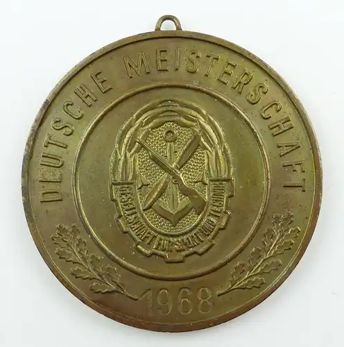 e9341 DDR GST Medaille Deutsche Meisterschaft 1968 wohl goldfarben