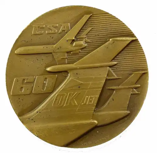 #e8171 Alte Medaille 60 Jahre Ceskoslovenske Aeroline 1923-1983