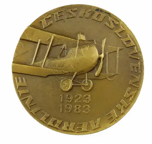 #e8171 Alte Medaille 60 Jahre Ceskoslovenske Aeroline 1923-1983