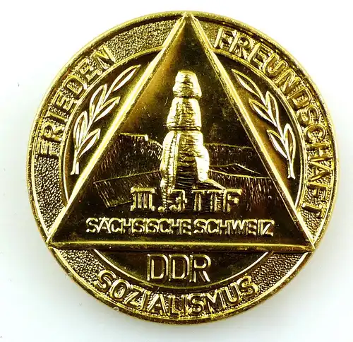 #e5779 Abzeichen: III.  JTTF Sächsische Schweiz DDR Sozialismus Frieden