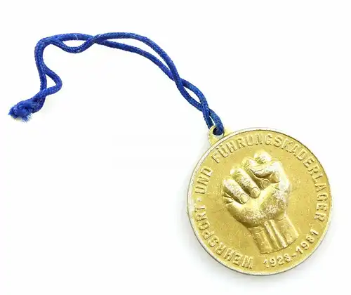 #e5644 Medaille Wehrsport- und Führungskaderlager 1928 - 1981 goldfarben GST