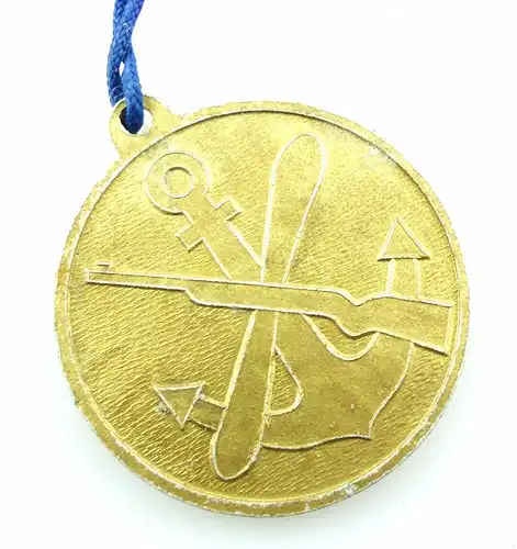 #e5644 Medaille Wehrsport- und Führungskaderlager 1928 - 1981 goldfarben GST