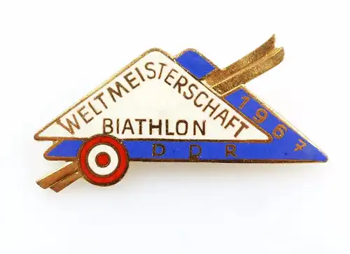 #e5632 Abzeichen Weltmeisetschaft Biathlon DDR 1967 emailliert