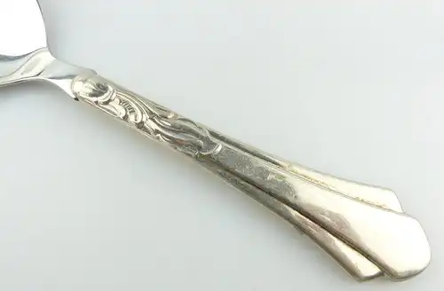 #e3319 Dänischer Vorlegelöffel mit Griff aus Silber, Berg, mit Monogramm