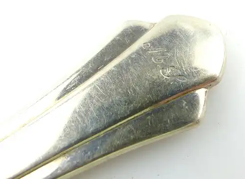 #e3319 Dänischer Vorlegelöffel mit Griff aus Silber, Berg, mit Monogramm