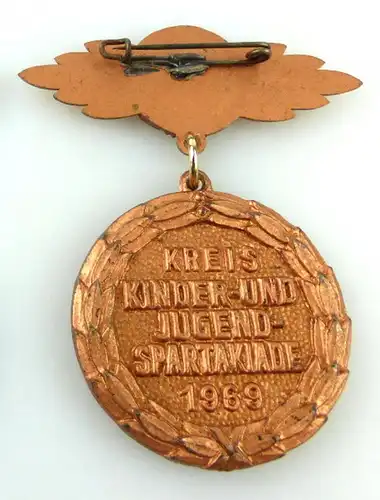 #e2008 1989 Kreis Kinder- und Jugend- Spartakiade bronzefarben DDR