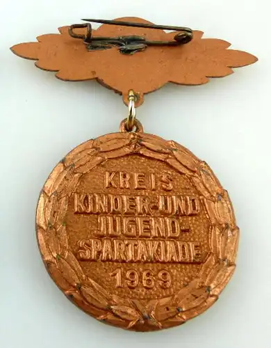 #e2008 1989 Kreis Kinder- und Jugend- Spartakiade bronzefarben DDR