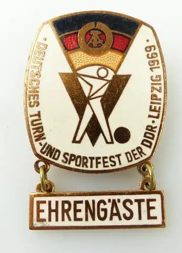 #e1895 Deutsches Turn- und Sportfest der DDR Leipzig 1969 Ehrengäste Abzeichen