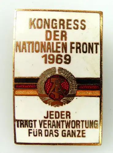 Abzeichen Kongress der nationalen Front 1969, jeder trägt Verantwortung e1760