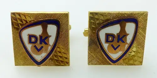 2 schöne alte Manschettenknöpfe des DKV in Goldauflage mit OVP e1529