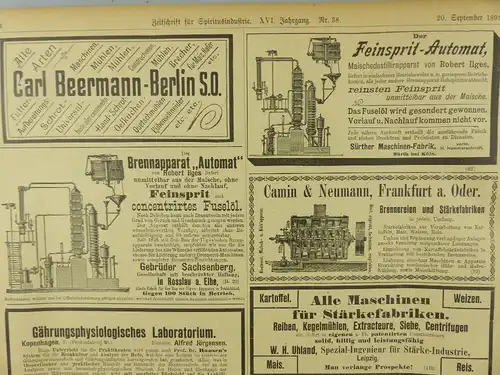 Buch: Zeitschrift für Spiritusindustrie von 1893  e1382