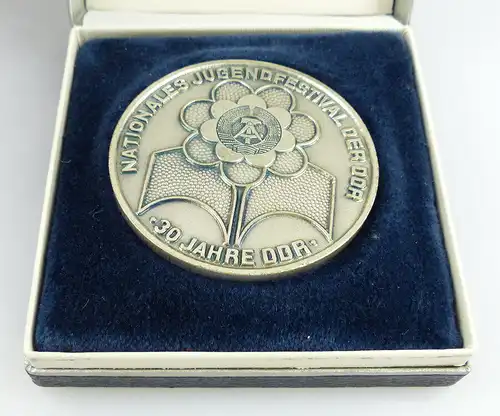 Medaille: 30 Jahre DDR Nationales Jugendfestival der DDR silberfarben, Orden2237