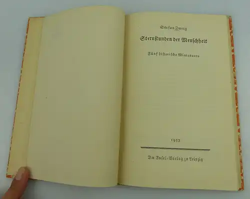 Insel Bücherei: Inselbuch Nr.165 Sternstunden der Menschheit mit Widmung bu0543