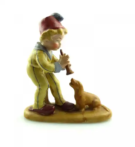 e9710 Alte Porzellan Figur Junge mit Hund von Wagner und Apel Lippelsdorf