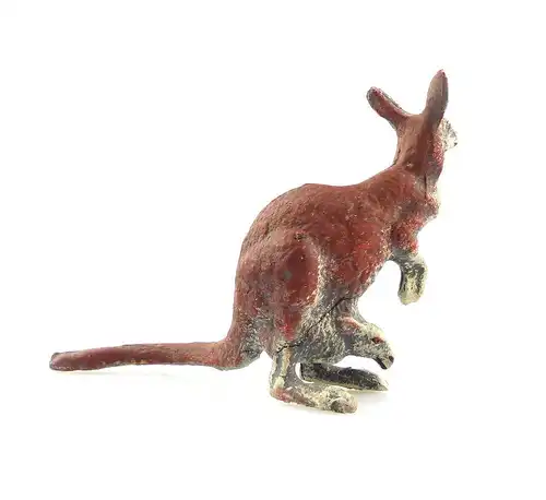 #e4763 Altes Lineol Tier / Massefigur: Känguru mit Baby