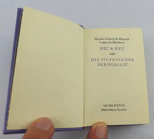 Minibuch: Hic & Hec oder die Stufenleiter der Wollust,Verlag Kiepenhauer / r027