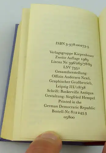 Minibuch: Hic & Hec oder die Stufenleiter der Wollust,Verlag Kiepenhauer / r027