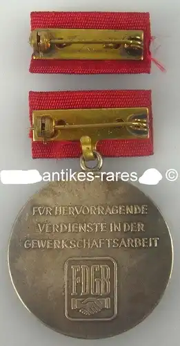 DDR Fitz Heckert Medaille FDGB hervorragende Gewerkschaftsarbeit